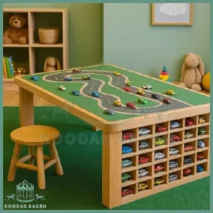 میز ماشین‌ بازی چوبی